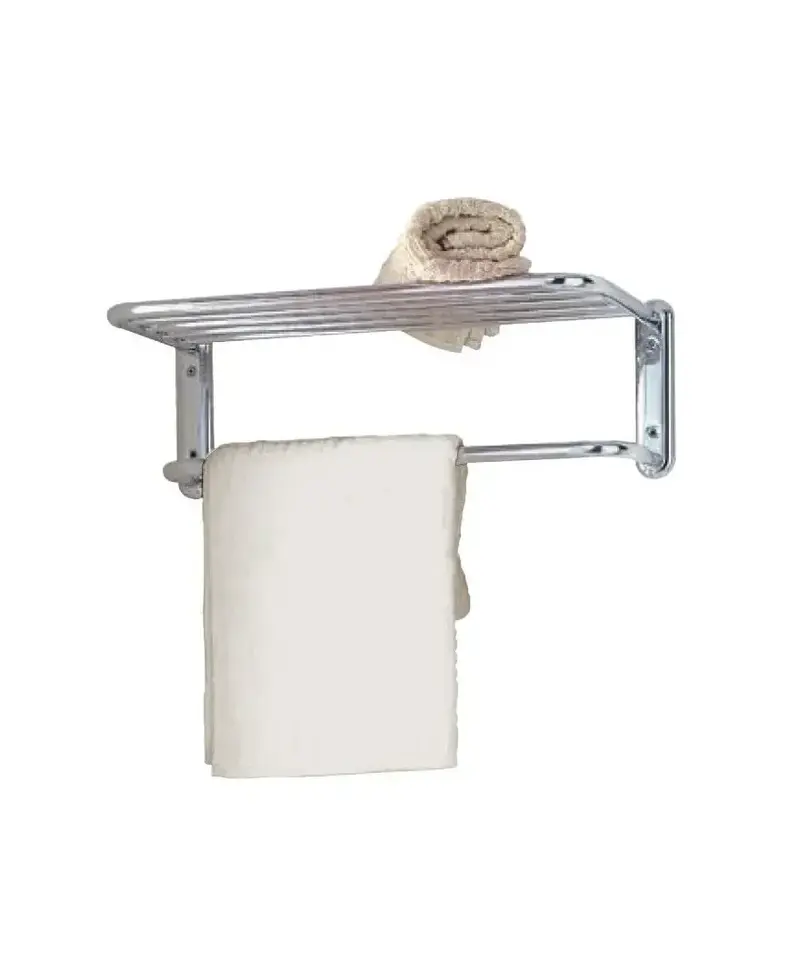 Toallero de pared moderno en metal con acabado cromado CR451 de Aquore