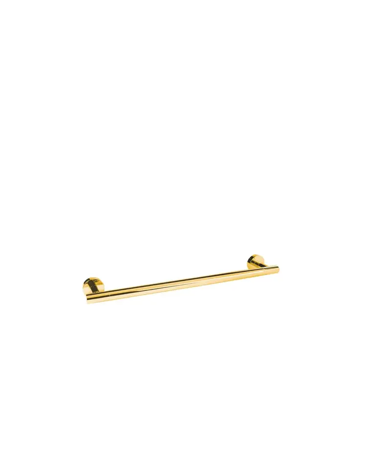 Toallero para cuarto de baño con bases redondas de acabado dorado Accesorios Tres