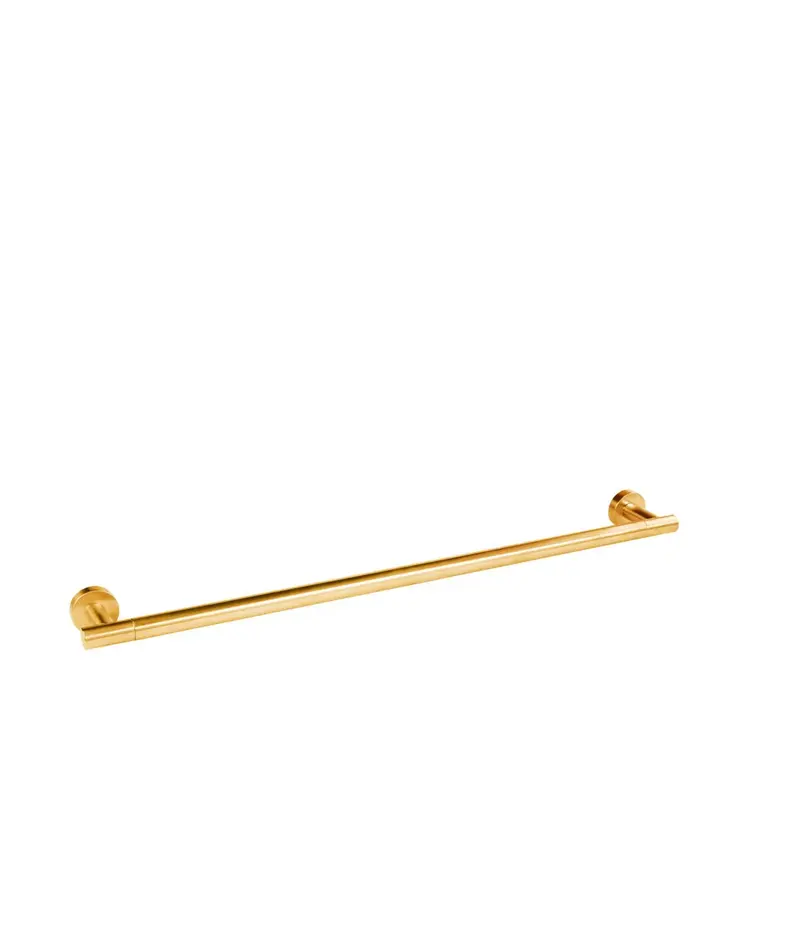 Toallero para cuarto de baño con bases redondas en acabado oro mate Accesorios Tres