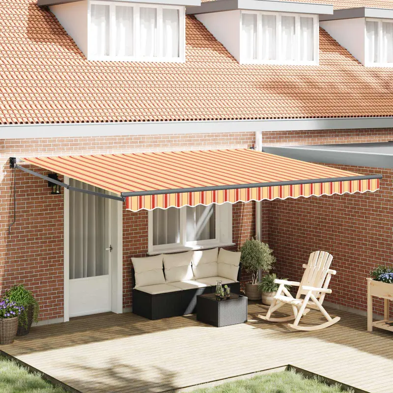 Toldo Amarillo y Naranja 450 x 300 x 165 cm Poliéster y metal