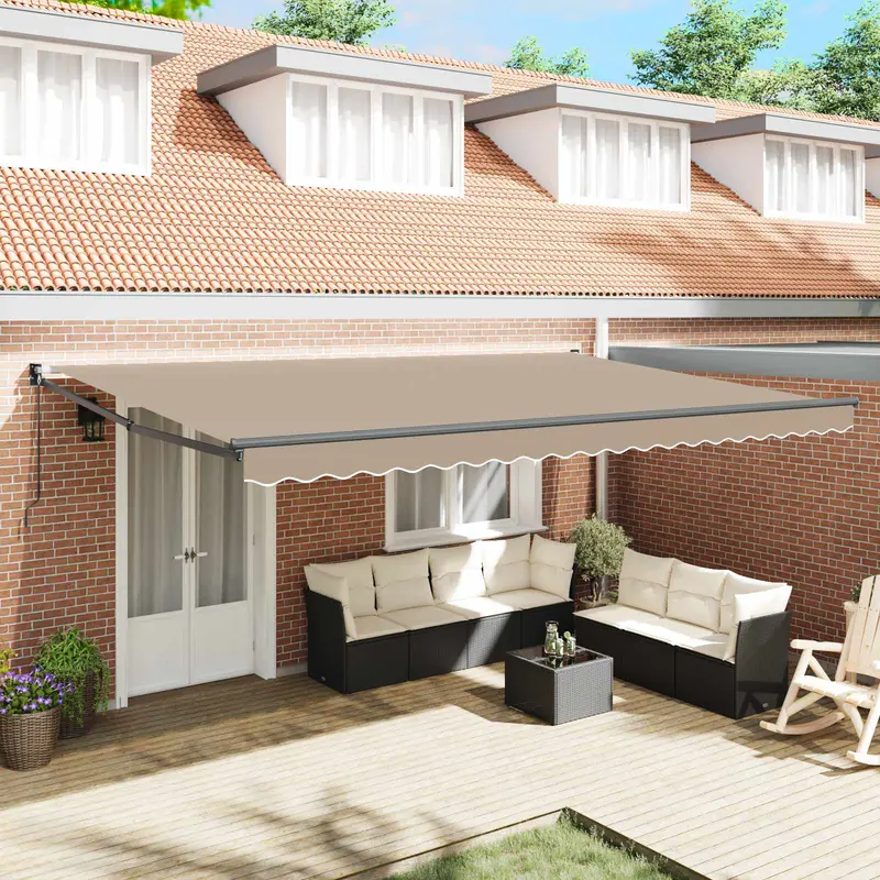 Toldo Manual Beige 500 x 300 x 165 cm Poliéster y metal