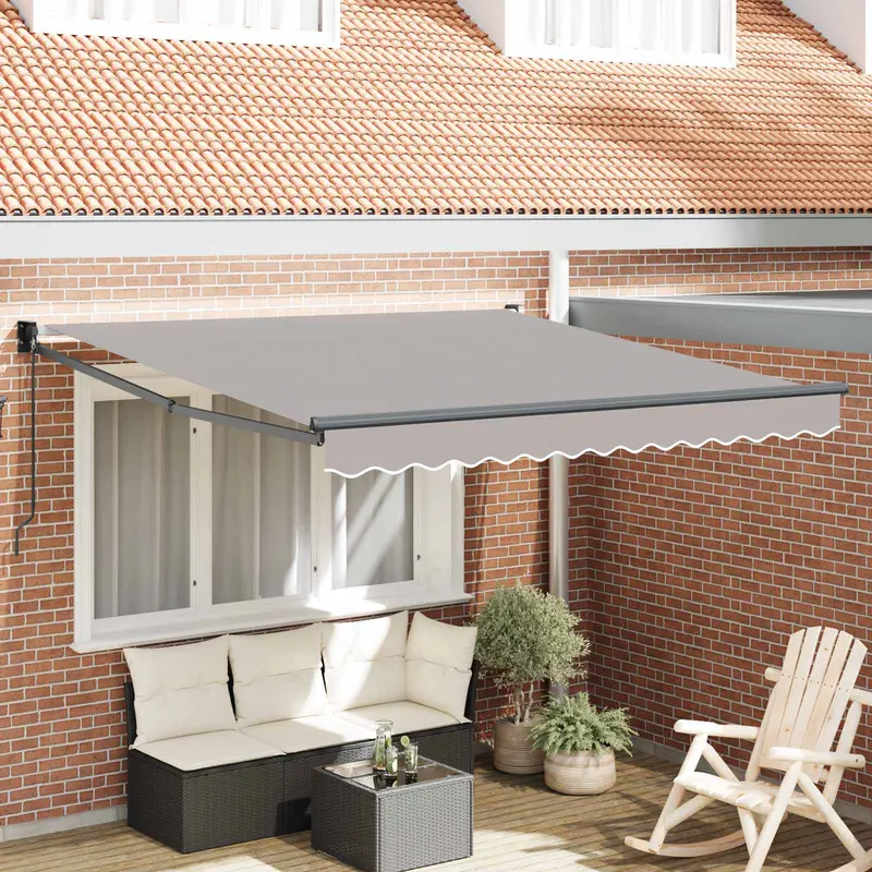 Toldo Manual Gris Claro 300 x 250 cm Poliéster