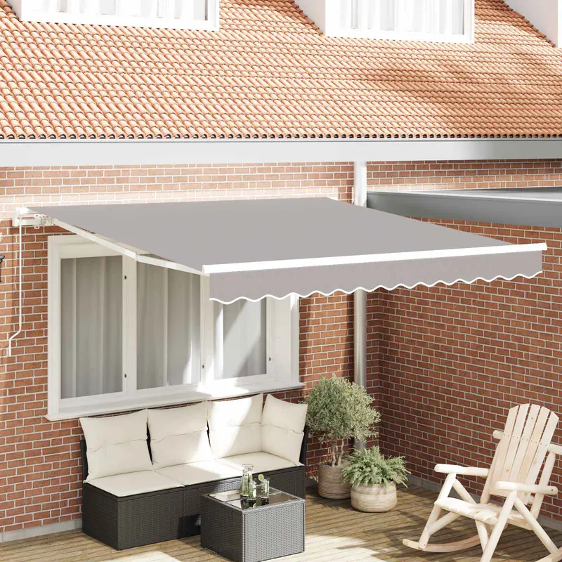 Toldo Manual Gris Claro 300 x 250 x 165 cm Poliéster