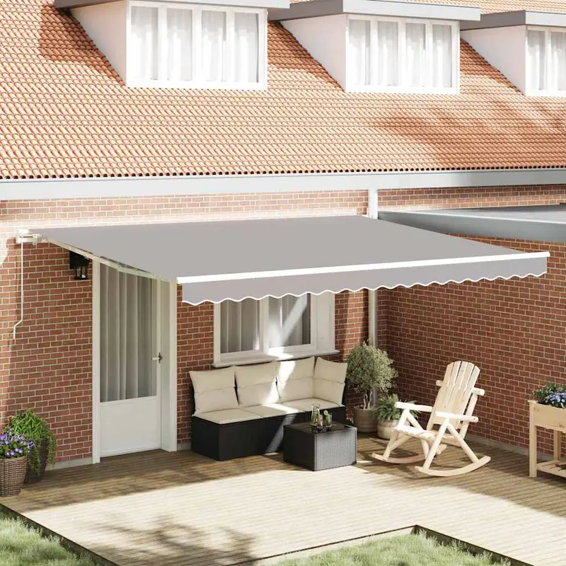 Toldo Manual Gris claro 450 x 350 x 165 cm Poliéster