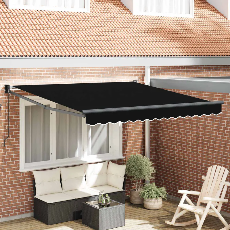 Toldo Manual Negro 300 x 250 x 165 cm Poliéster