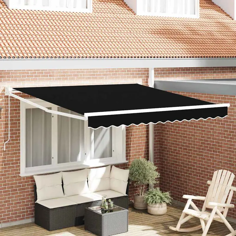 Toldo Manual Negro 300 x 250 x 165 cm Poliéster