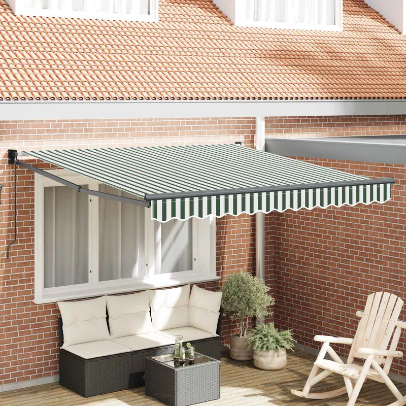 Toldo Manual Verde y 300 x 250 x 165 cm Poliéster