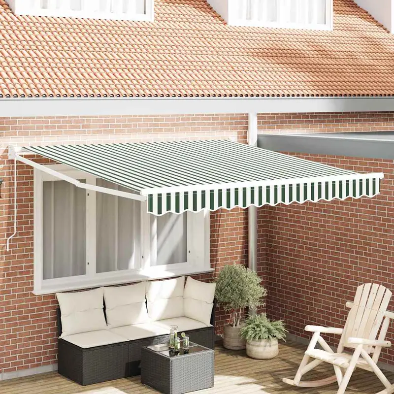 Toldo Manual Verde y 300 x 250 x 165 cm Poliéster