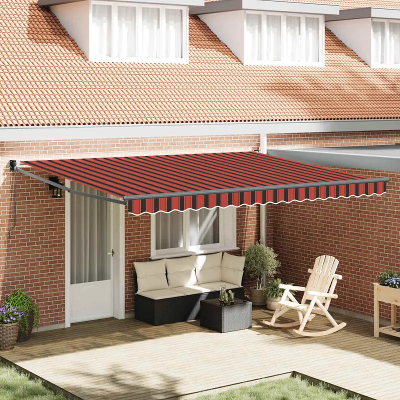 Toldo Naranja y Marrón 450 x 300 x 165 cm Poliéster y metal