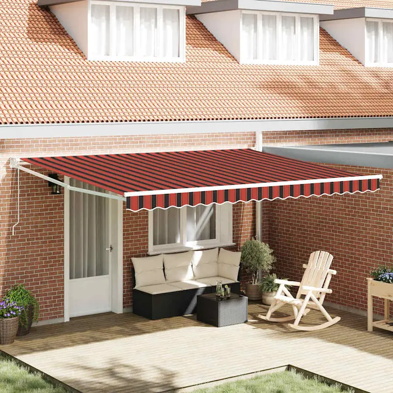 Toldo Naranja y Marrón 450 x 300 x 165 cm Poliéster y metal