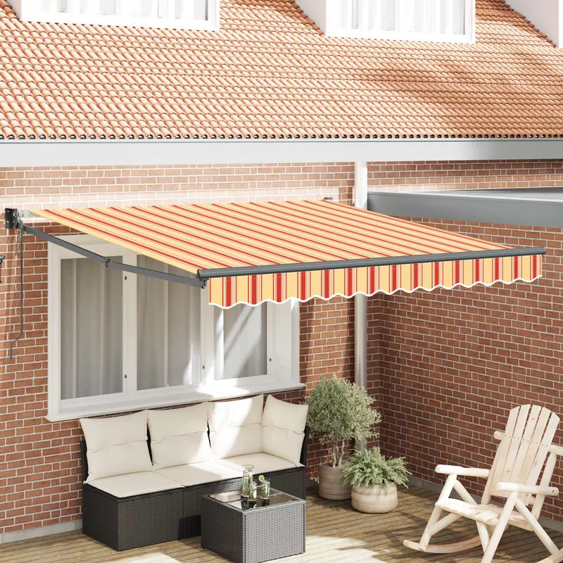 Toldo Retráctil Amarillo y Naranja 300 x 250 cm