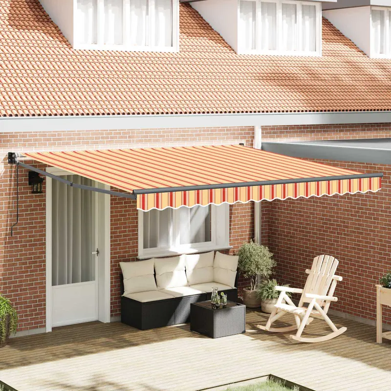Toldo Retráctil Amarillo y Naranja 400 x 300 cm
