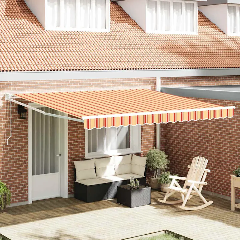 Toldo Retráctil Amarillo y Naranja 400 x 300 cm