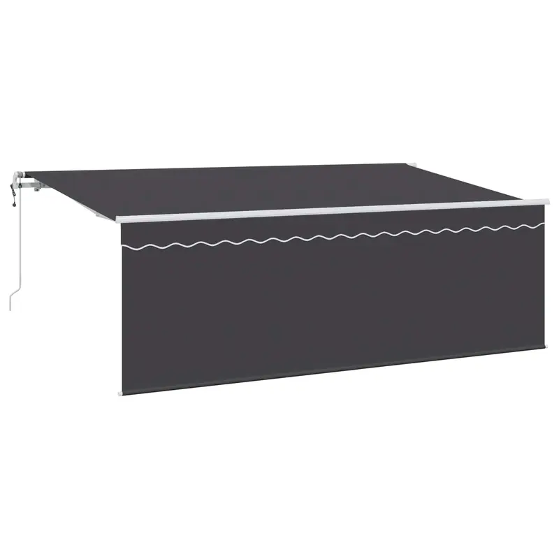 Toldo Retráctil Antracita 400 x 200 cm Poliéster y Aluminio
