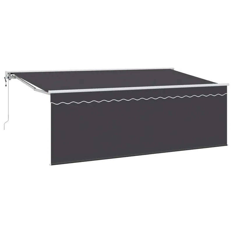 Toldo Retráctil Antracita 400 x 200 cm Poliéster y Aluminio