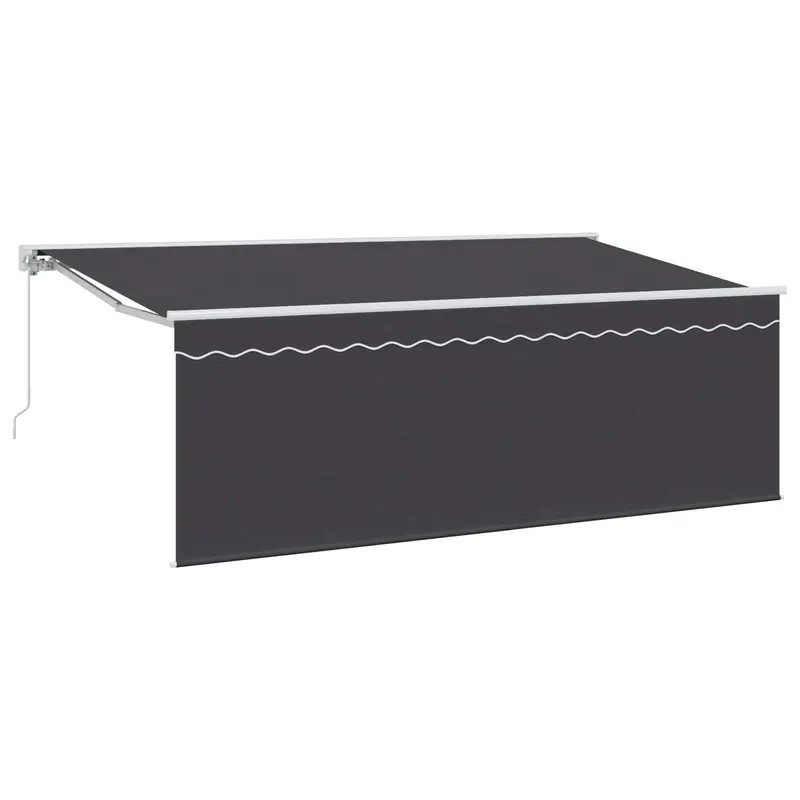 Toldo Retráctil Antracita 400 x 200 cm Poliéster y Aluminio