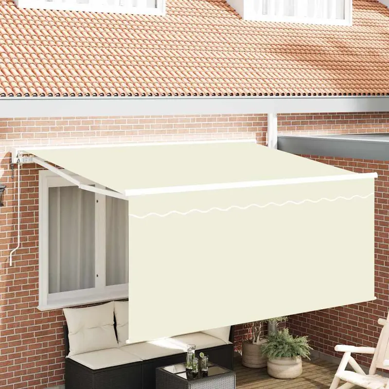 Toldo Retráctil Crema 300 x 200 cm Poliéster y Aluminio