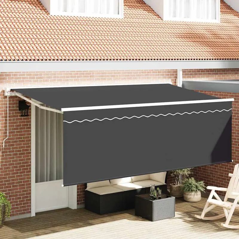 Toldo Retráctil Crema 350 x 200 cm Poliéster y Aluminio