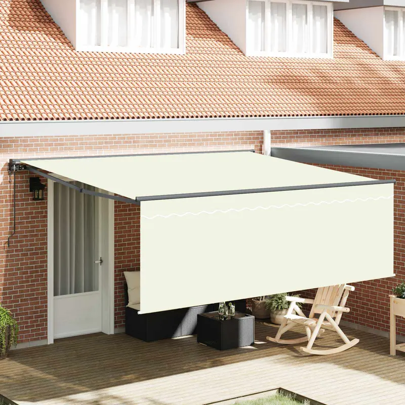 Toldo Retráctil Crema 400 x 300 cm Poliéster y Aluminio