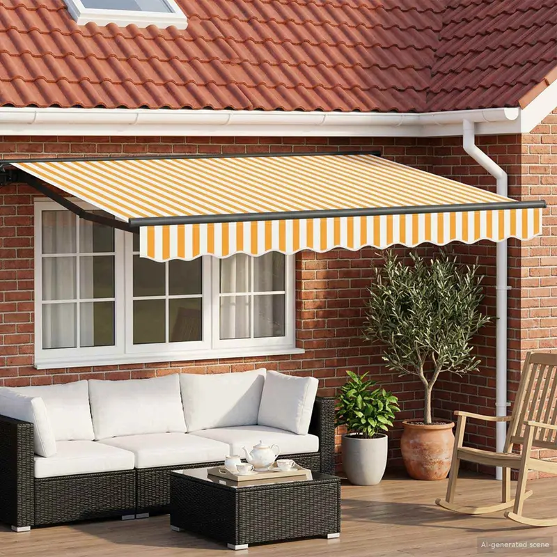 Toldo Retráctil Eléctrico Amarillo, Blanco, Antracita 3 x 2,5 m