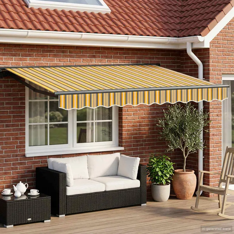 Toldo Retráctil Eléctrico Amarillo, Gris, Antracita 3 x 2,5 m