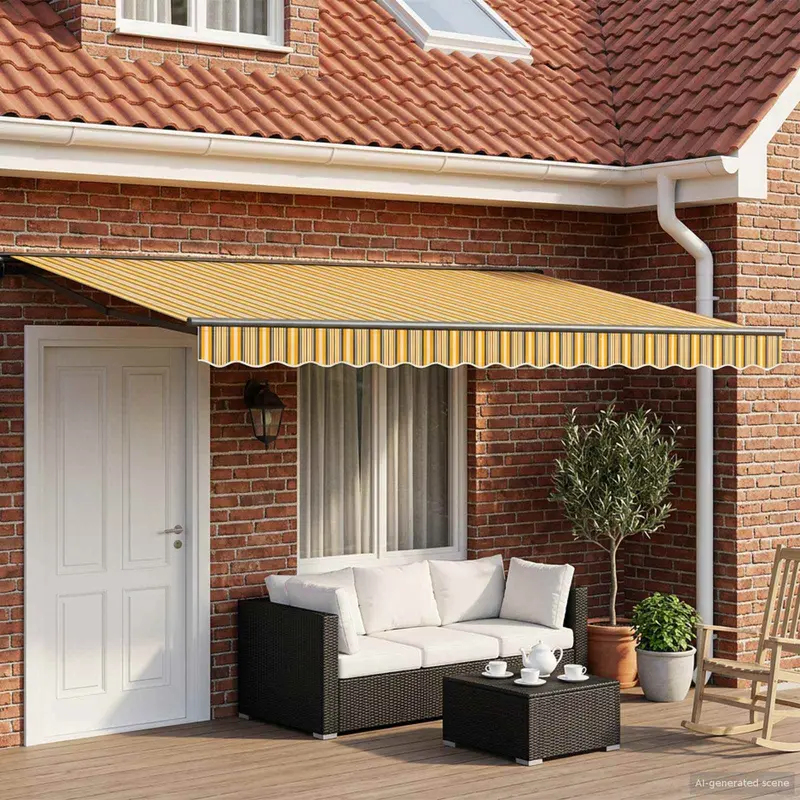 Toldo Retráctil Eléctrico Amarillo, Gris, Antracita 4 x 3,5 m