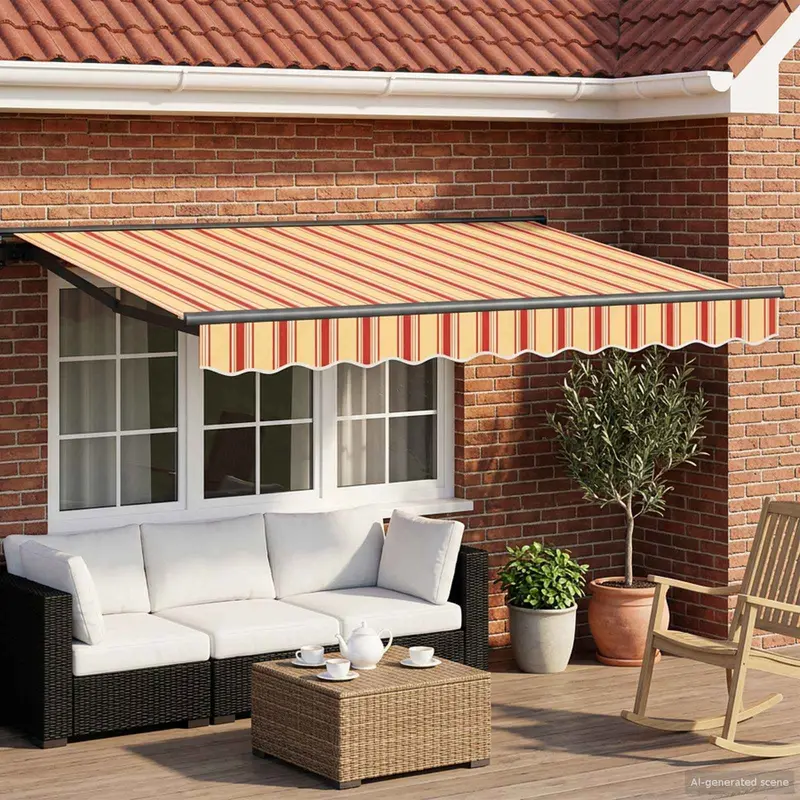 Toldo Retráctil Eléctrico Amarillo, Naranja, Antracita 3 x 2 m