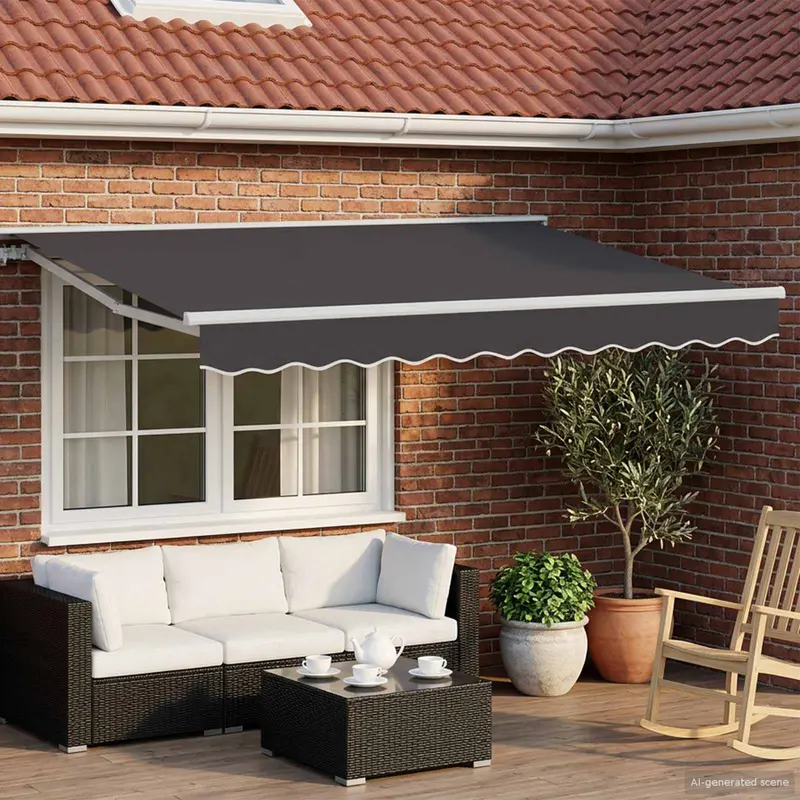 Toldo Retráctil Eléctrico Antracita y Blanco 3 x 2,5 m