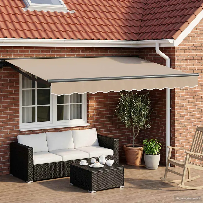 Toldo Retráctil Eléctrico Beige y Antracita 3 x 2 m