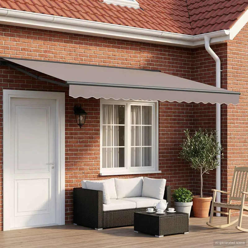 Toldo Retráctil Eléctrico Gris Claro y Antracita 4 x 3 m