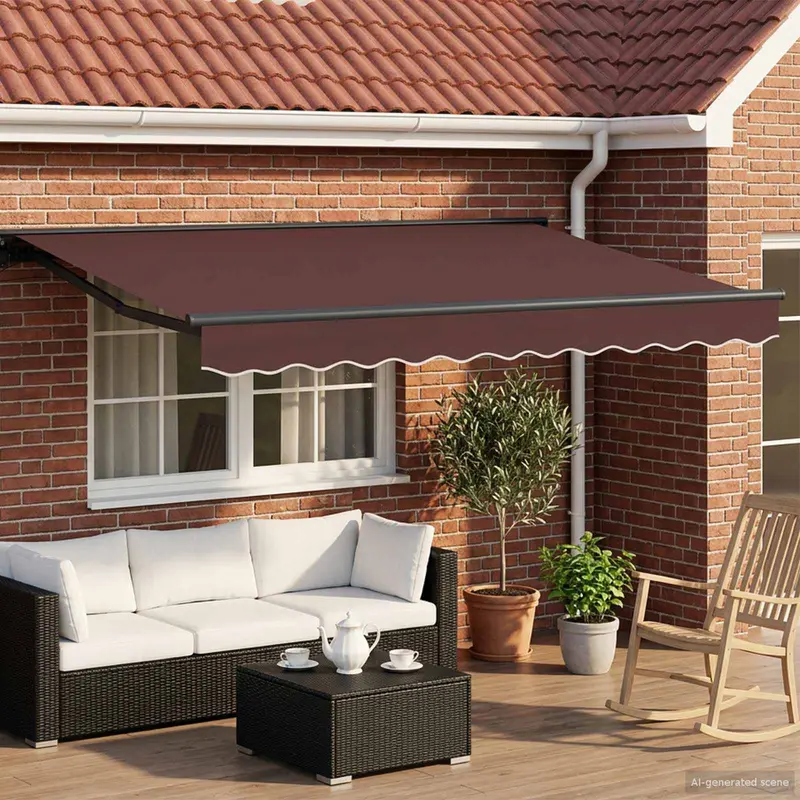 Toldo Retráctil Eléctrico Marrón y Antracita 3 x 2,5 m