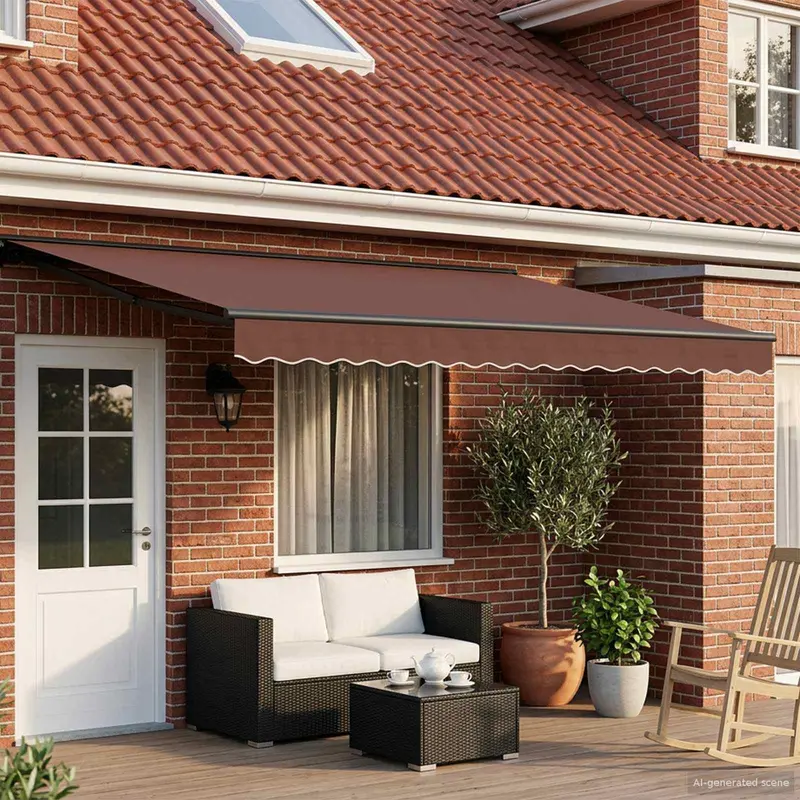 Toldo Retráctil Eléctrico Marrón y Antracita 4,5 x 3,5 m