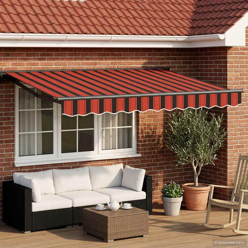 Toldo Retráctil Eléctrico Naranja, Negro, Antracita 3 x 2,5 m