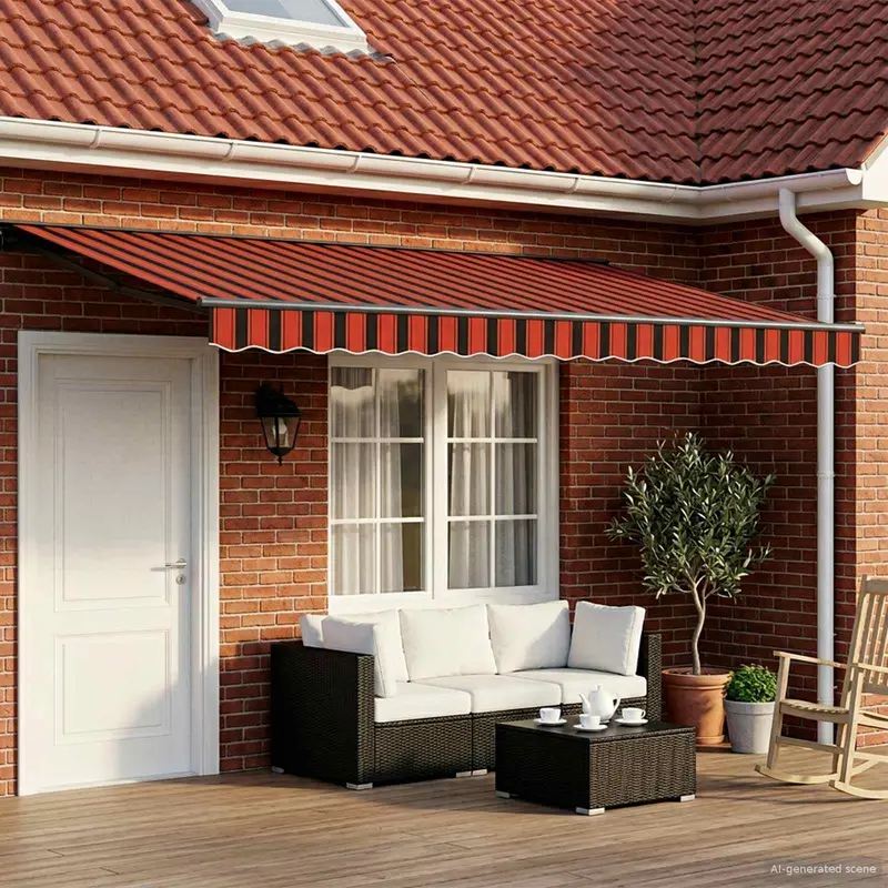 Toldo Retráctil Eléctrico Naranja, Negro, Antracita 5 x 3,5 m