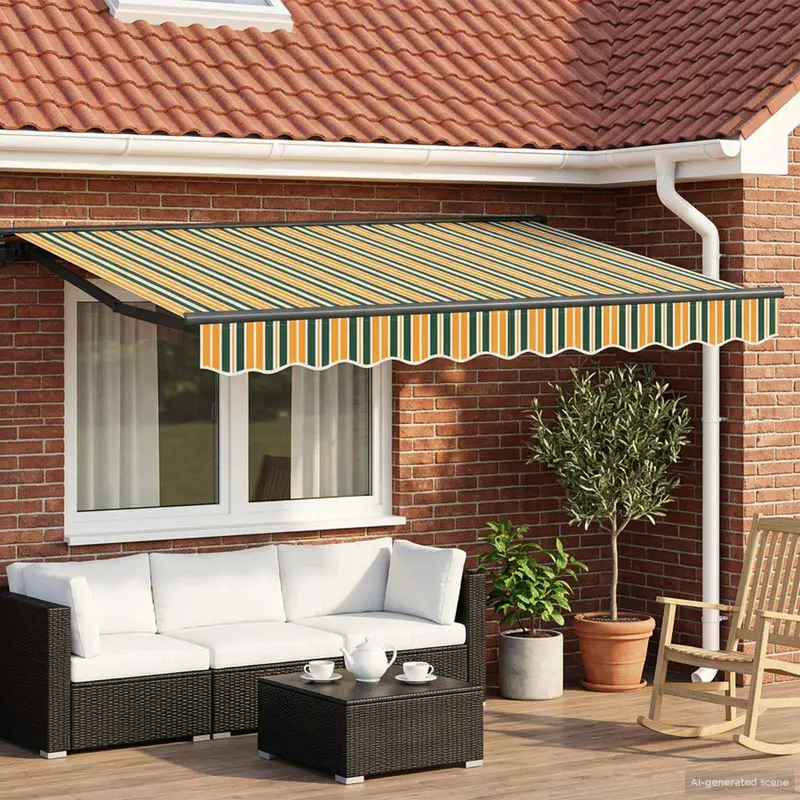 Toldo Retráctil Eléctrico Verde, Amarillo, Antracita 3 x 2,5 m