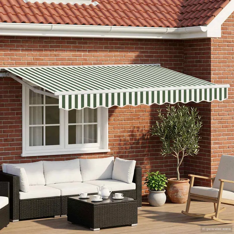 Toldo Retráctil Eléctrico Verde y 2,5 x 2 m