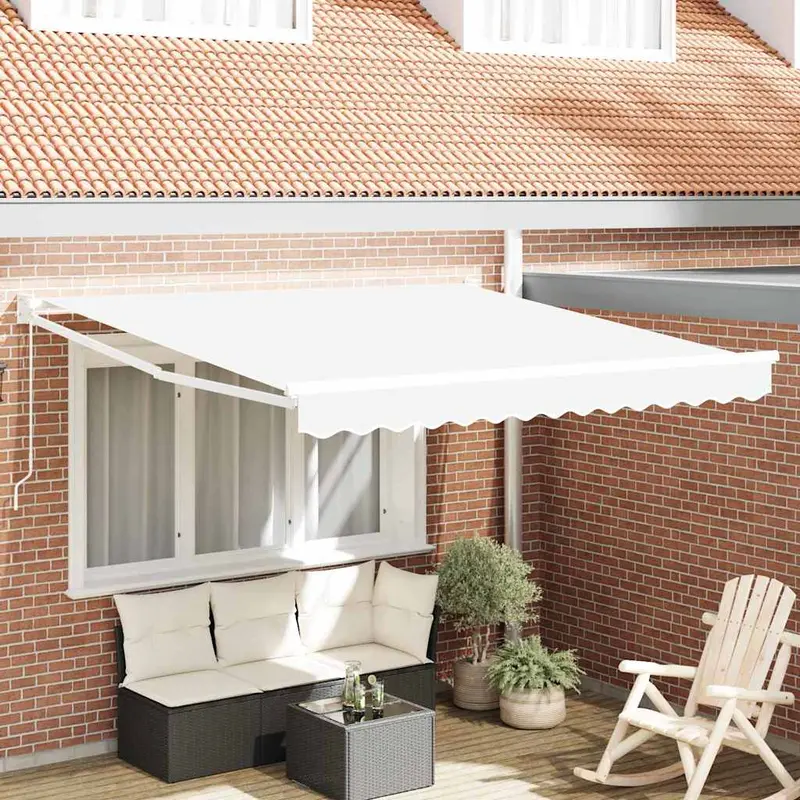 Toldo Retráctil Manual 350 x 250 cm Poliéster y Aluminio