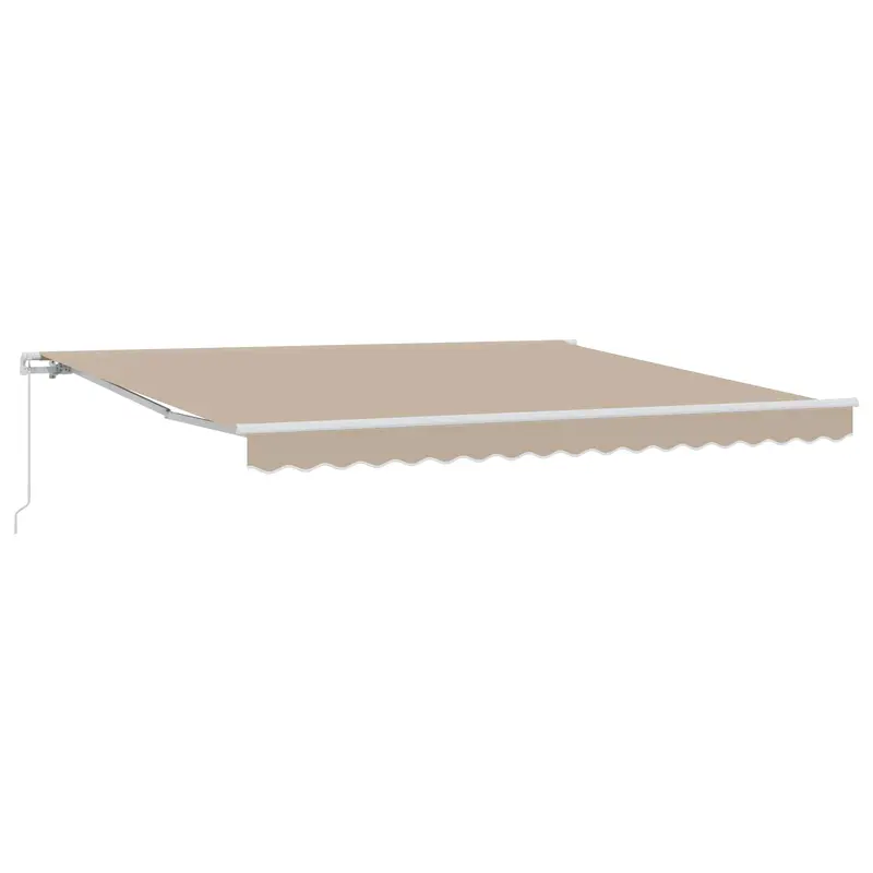Toldo Retráctil Manual Beige 400 x 300 cm Poliéster y Aluminio