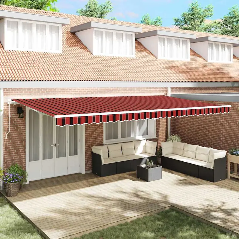 Toldo Retráctil Manual Naranja y Marrón 600 x 350 cm