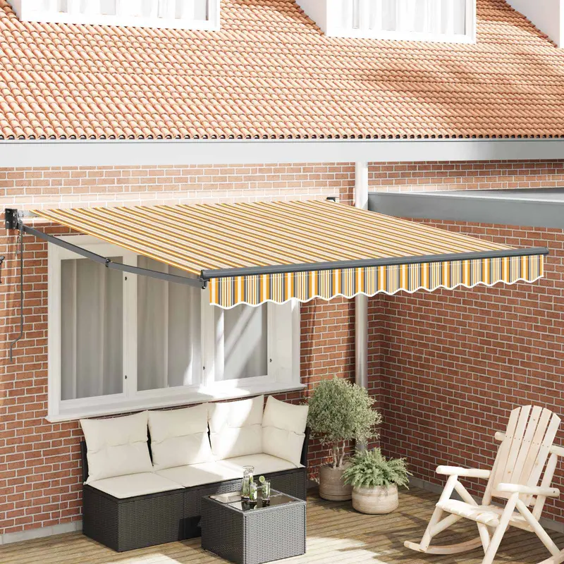 Toldo Retráctil Multicolor 300 x 250 cm Poliéster y Aluminio