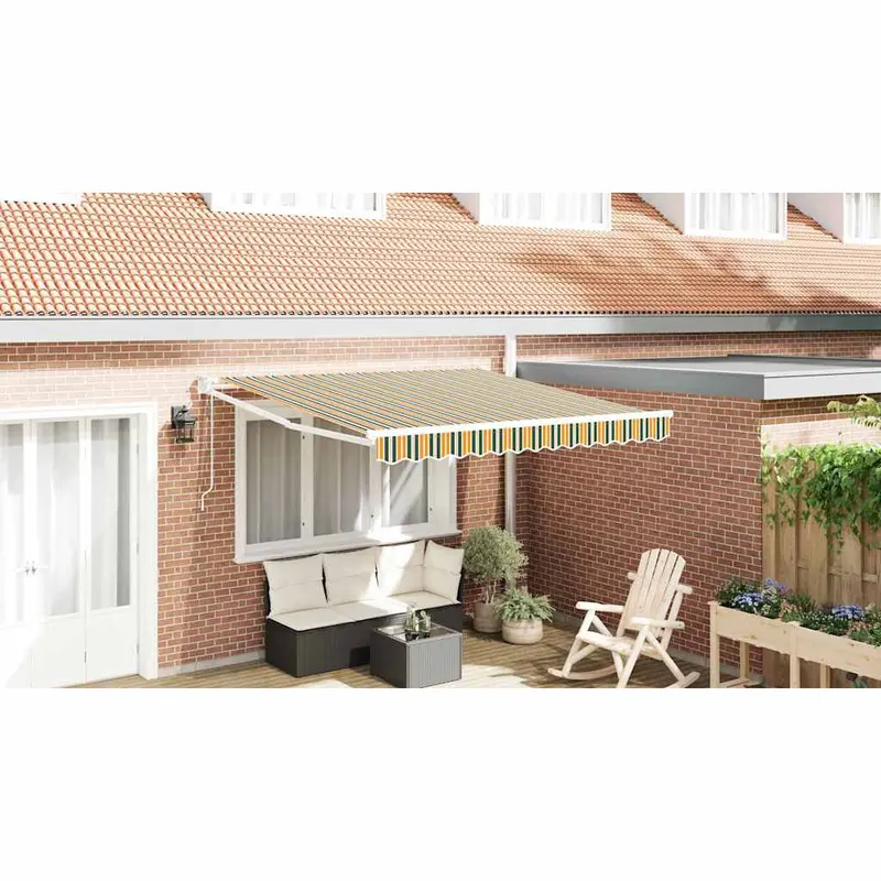 Toldo Retráctil Multicolor 350 x 250 cm Poliéster y Aluminio
