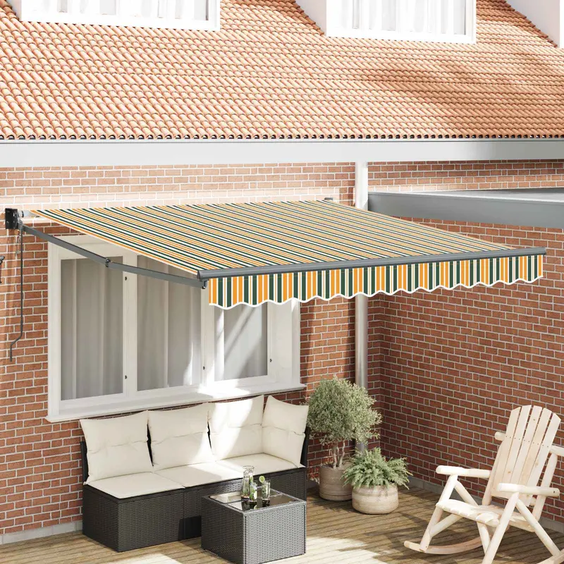 Toldo Retráctil Multicolor 350 x 250 cm Poliéster y Aluminio
