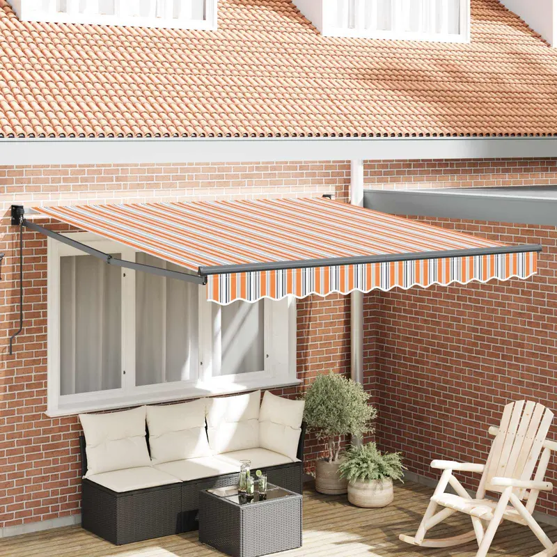Toldo Retráctil Multicolor 350 x 250 cm Poliéster y Aluminio