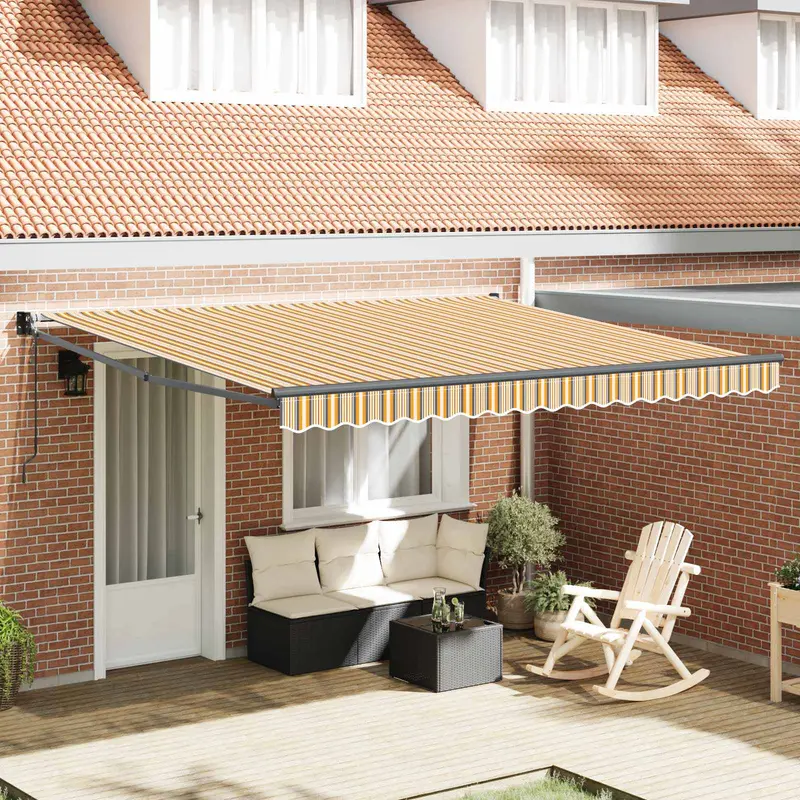 Toldo Retráctil Multicolor 400 x 300 cm Poliéster y Aluminio