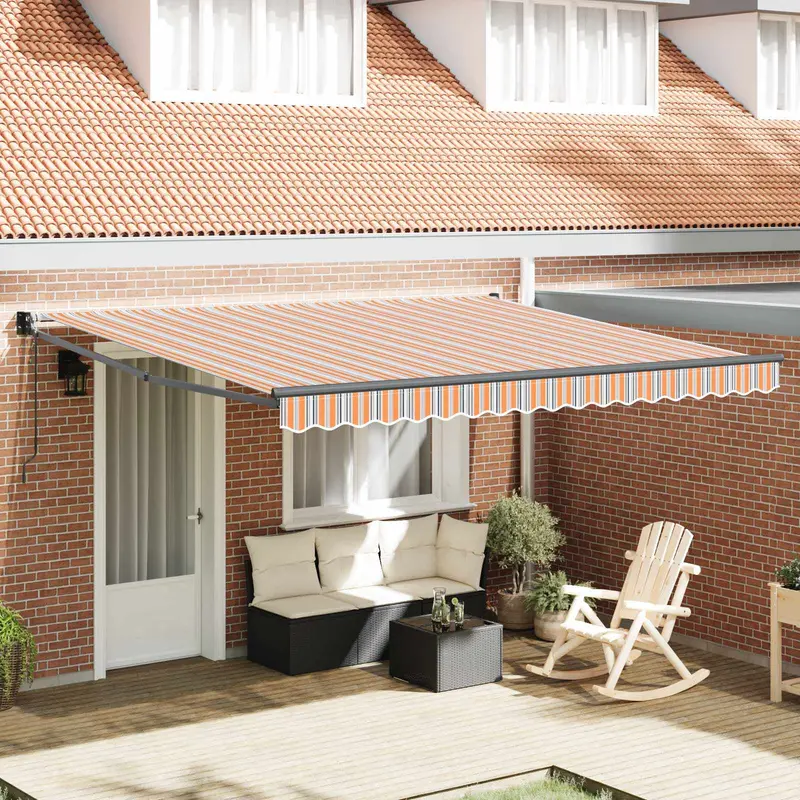 Toldo Retráctil Multicolor 400 x 300 cm Poliéster y Aluminio