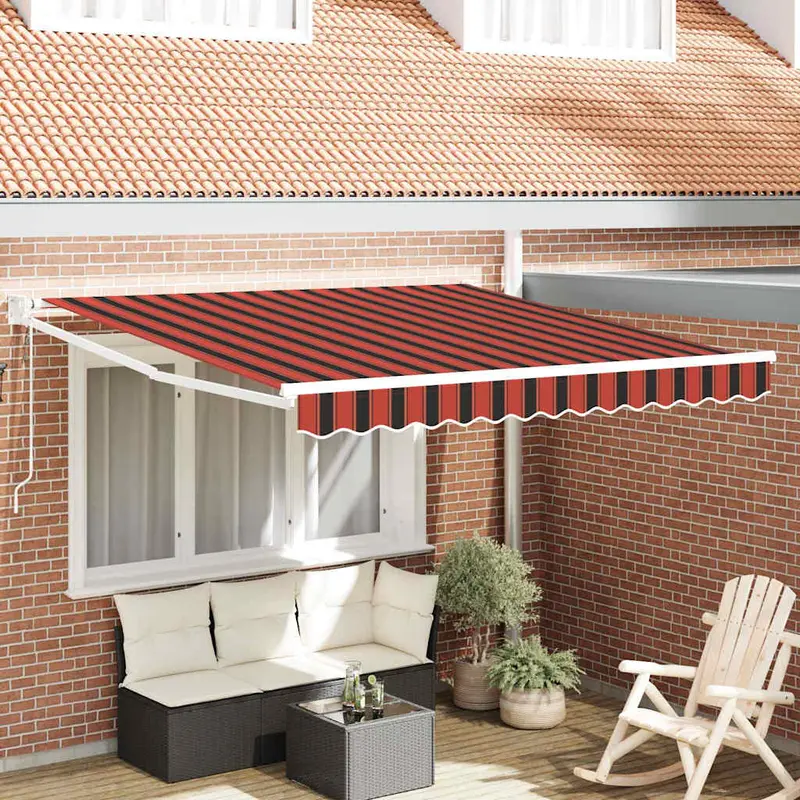 Toldo Retráctil Naranja y Marrón 300 x 250 cm