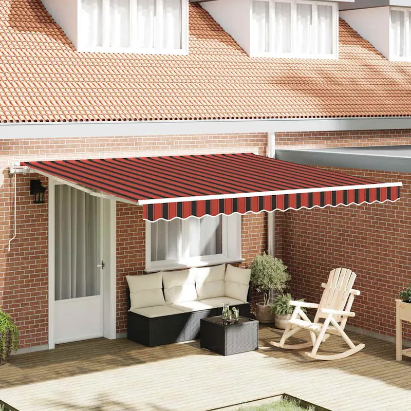 Toldo Retráctil Naranja y Marrón 400 x 300 cm