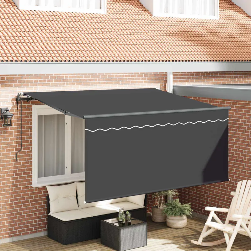 Toldo Retráctil Rayado Antracita 300 x 200 cm tela