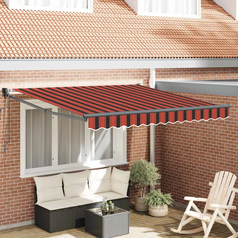 Toldo Rojo y Negro 350 x 250 x 165 cm Poliéster