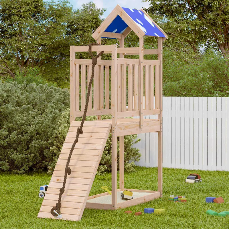 Torre de Juego Marrón Madera de pino macizo